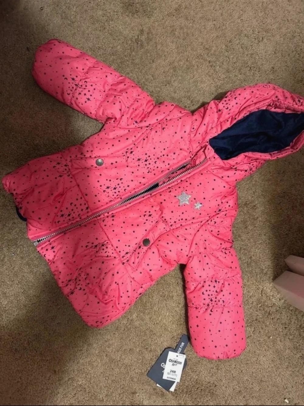 OshKosh B'gosh Pink Star-Print Hooded Puffer